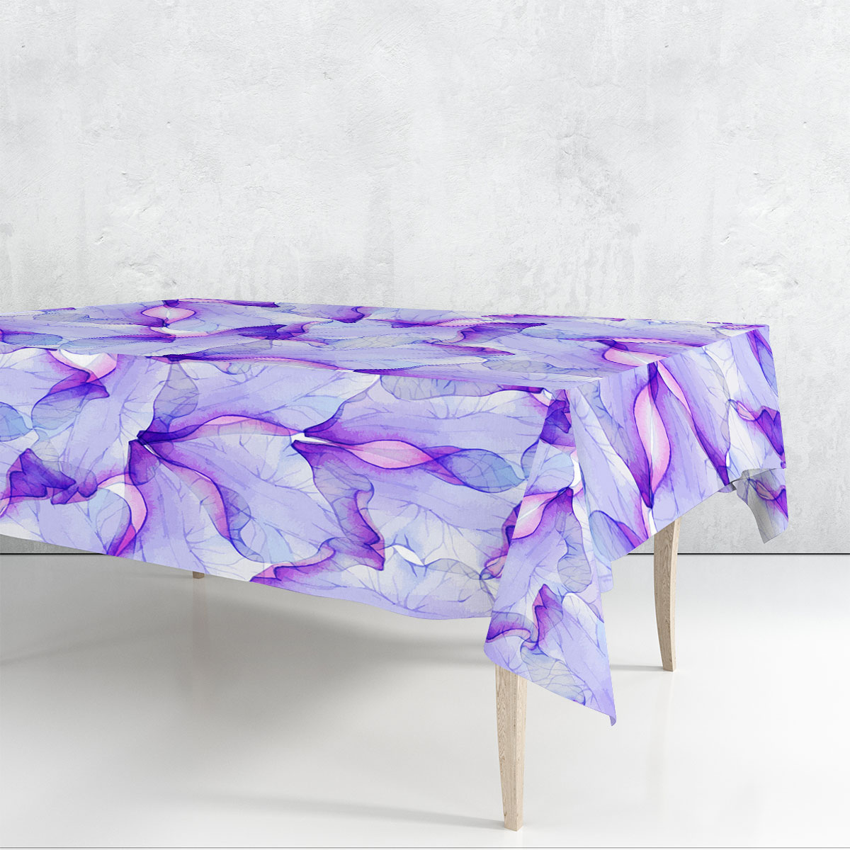Watercolor Seamless Pattern With Purple Flower Rectangle Tablecloth