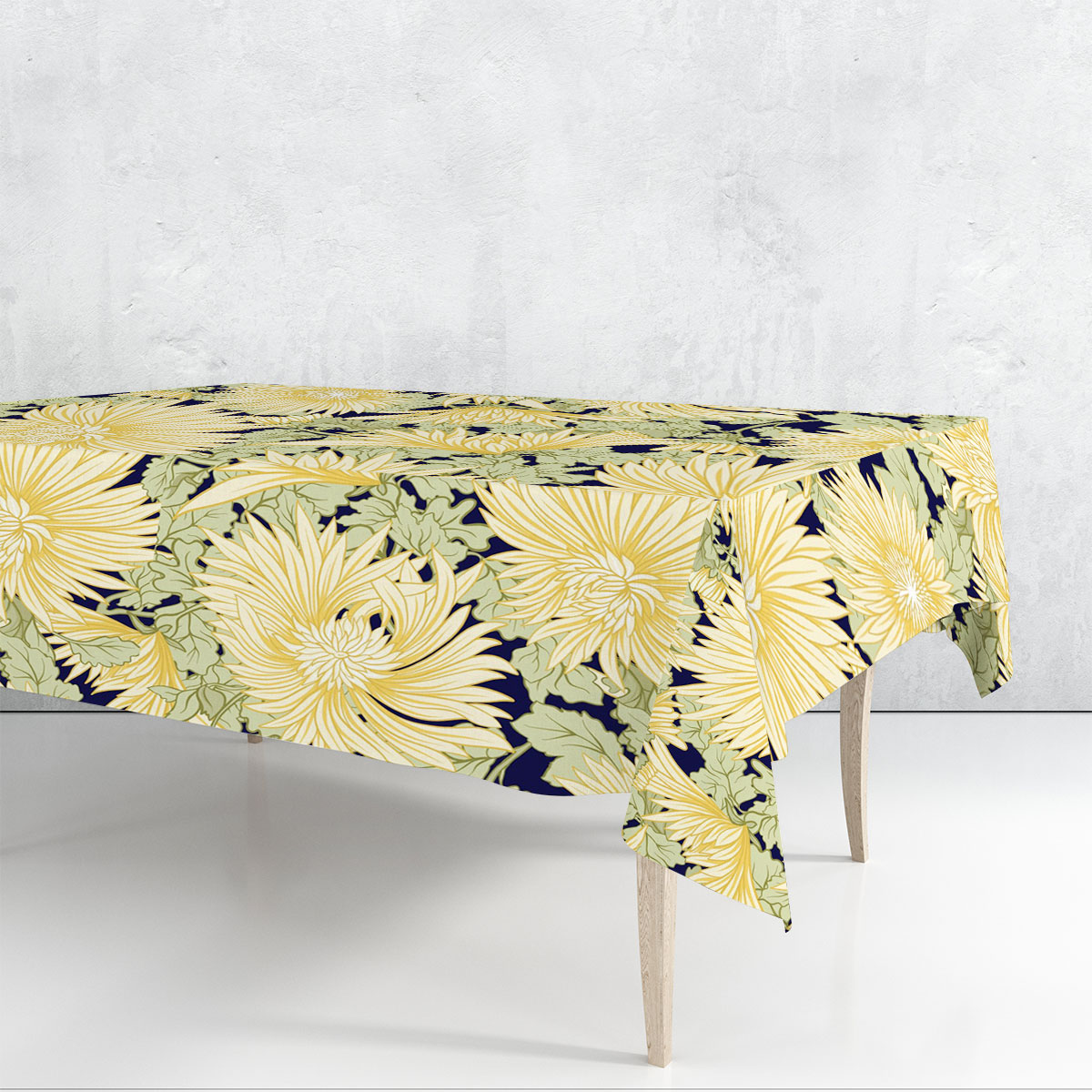 Yellow Japanese Chrysanthemum Rectangle Tablecloth