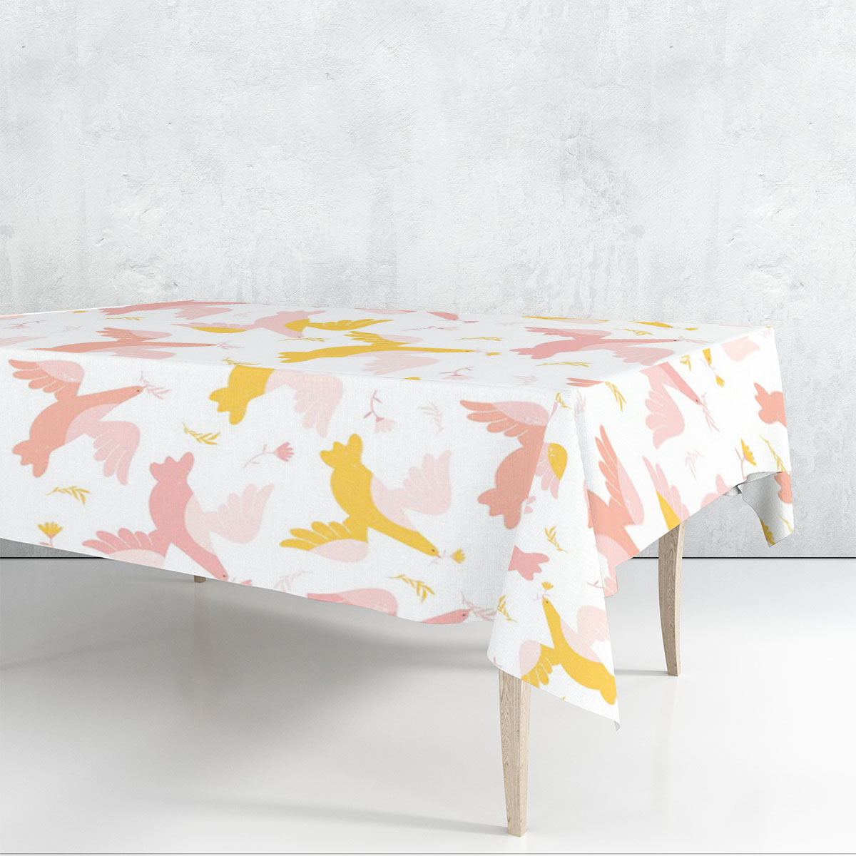 Yellow Orange Pigeon Rectangle Tablecloth
