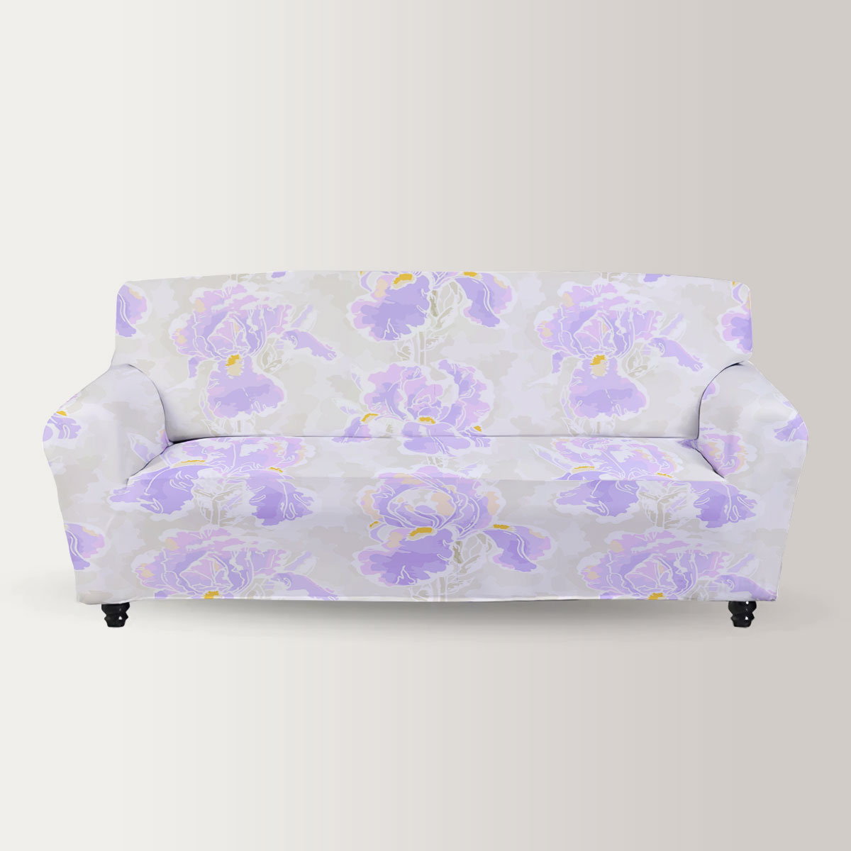 Abstract Iris Flower Sofa Cover