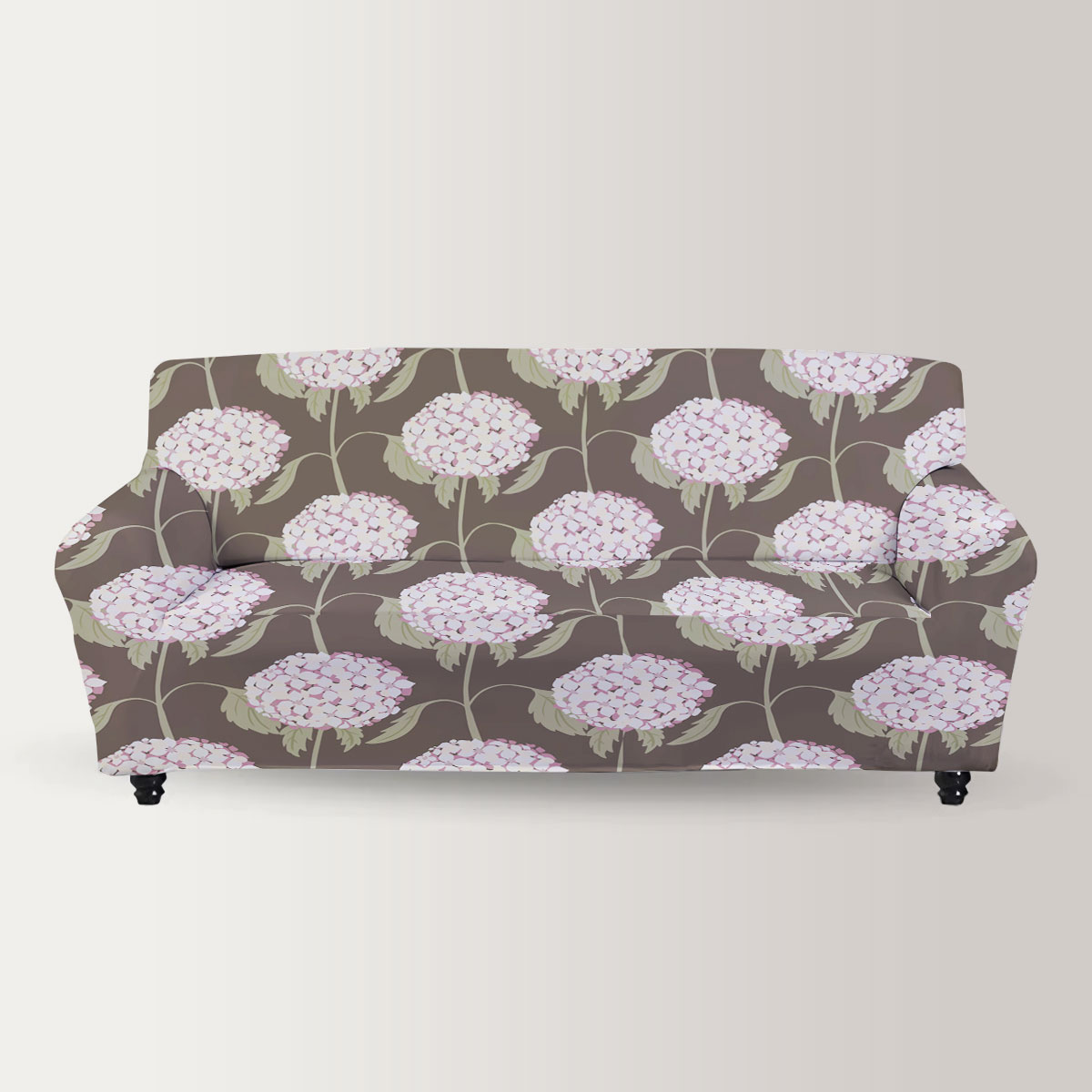 Abstract Nature With White Hydrangea Flowers Sofa Cover