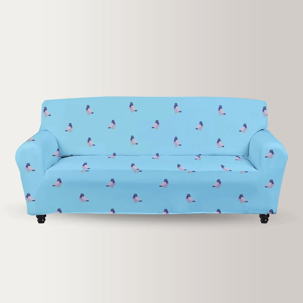 Blue Backgroun Pigeon Sofa Cover