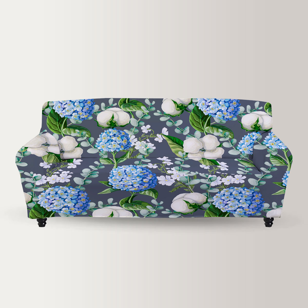 Blue Hydrangea Sofa Cover
