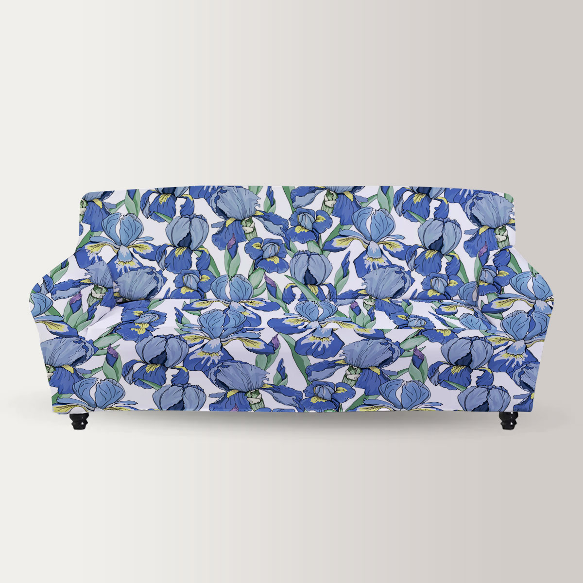Blue Irises Flowers Sofa Cover