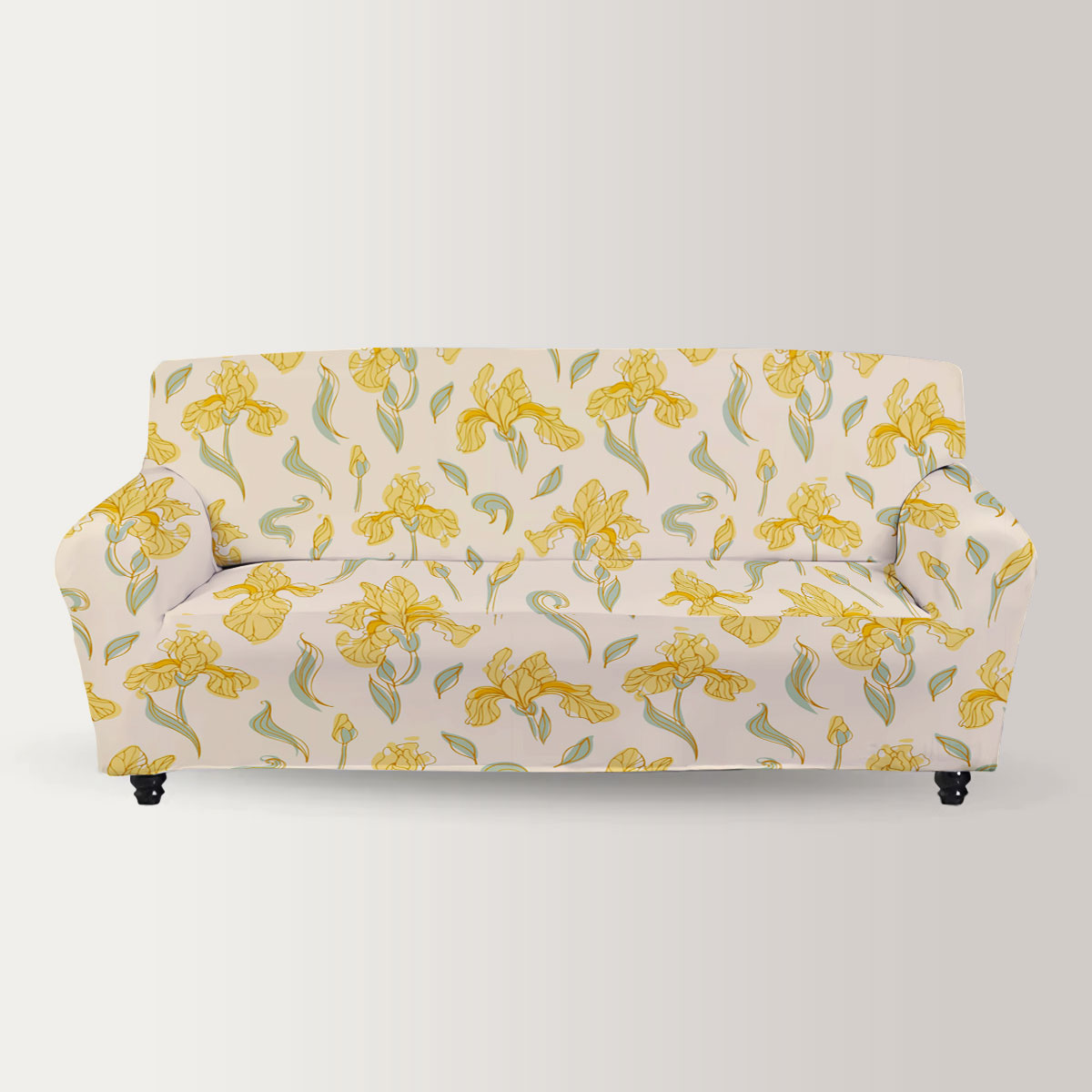 Bright Yellow Irises Sofa Cover