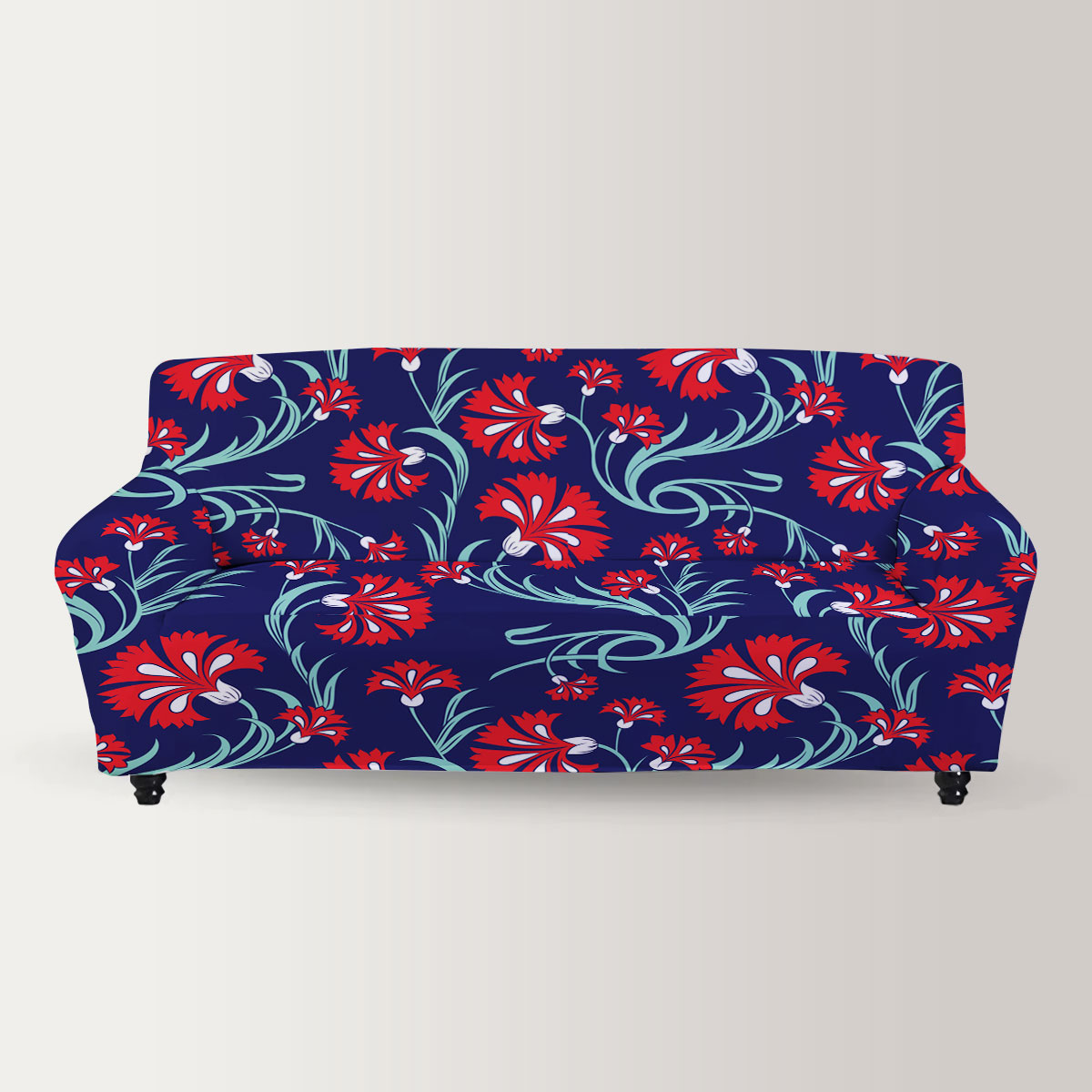 Carnations Seamless Pattern Sofa Cover