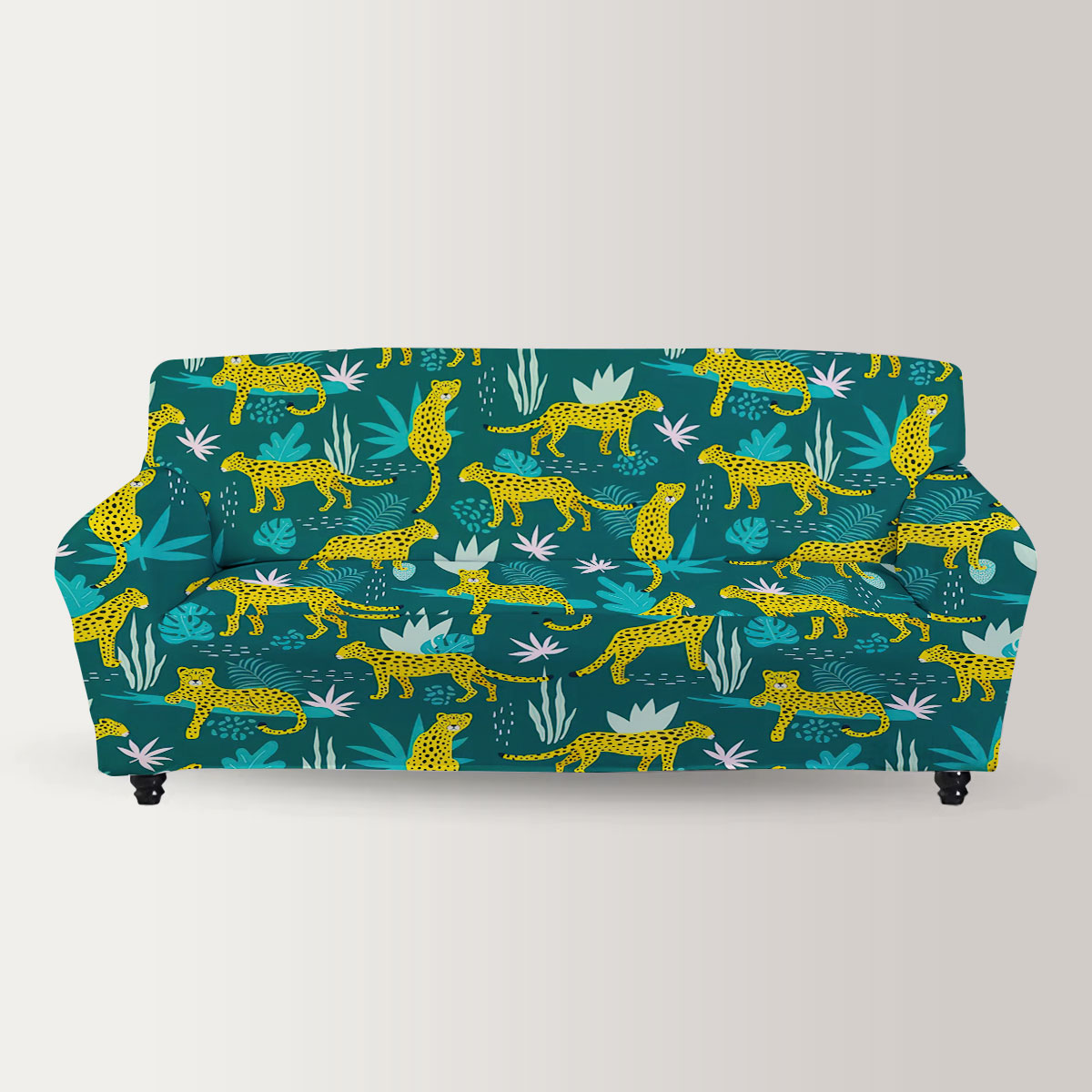 Cartoon Yellow Leopard Sofa Cover