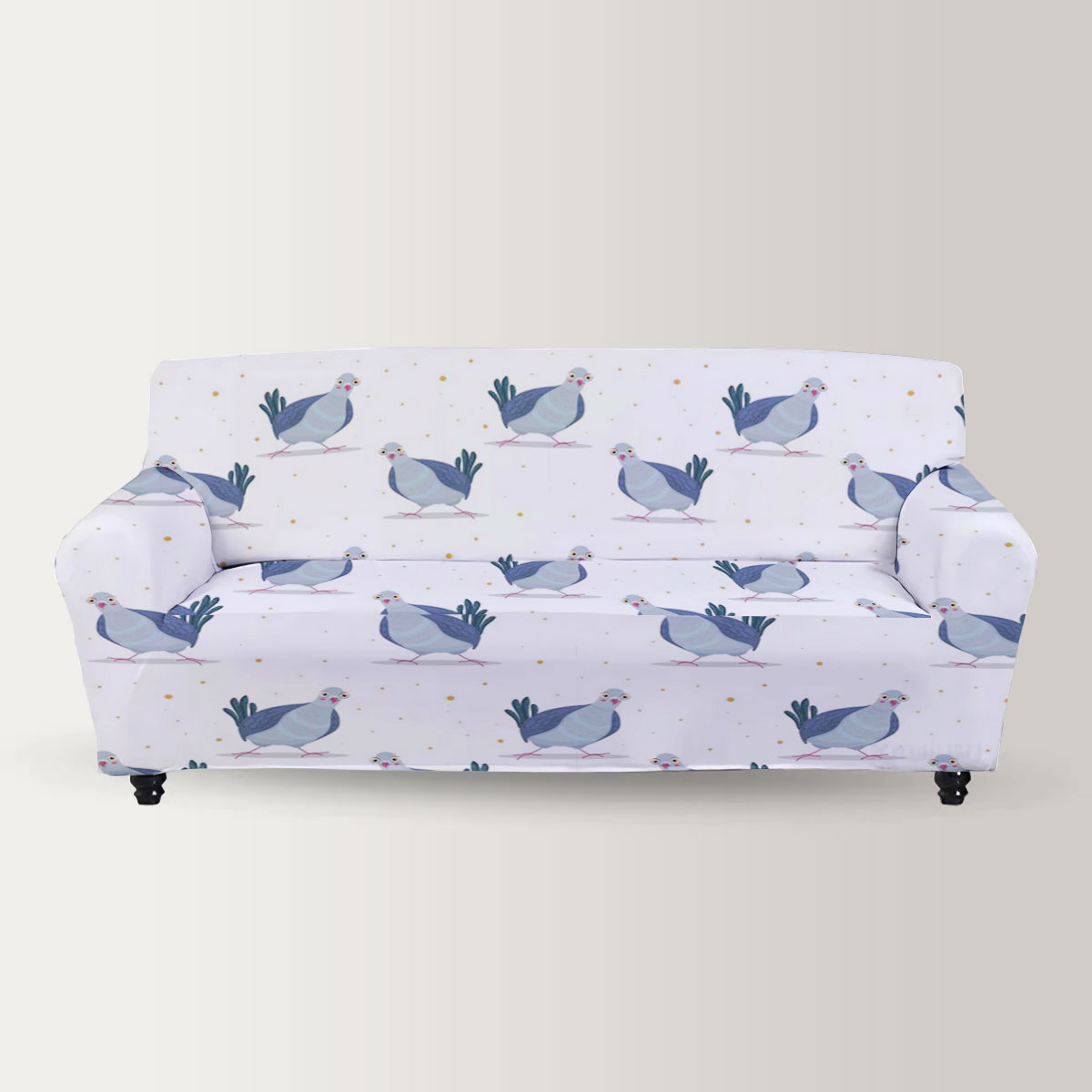 Cute Pigeon Monogram Sofa Cover