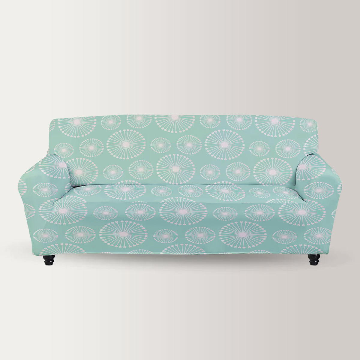 Dandelion On Green Background Sofa Cover