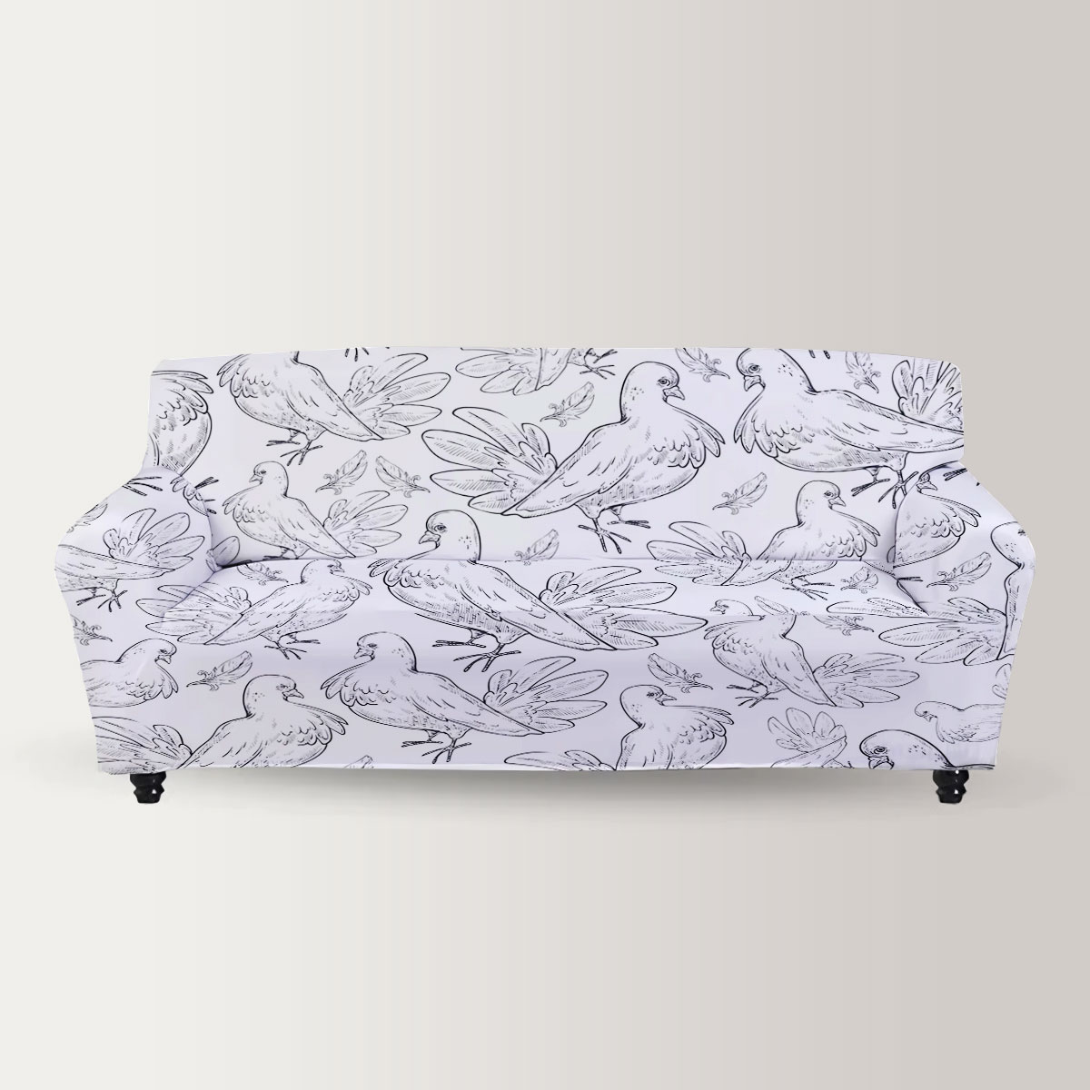 Draw Feather Pigeon Sofa Cover