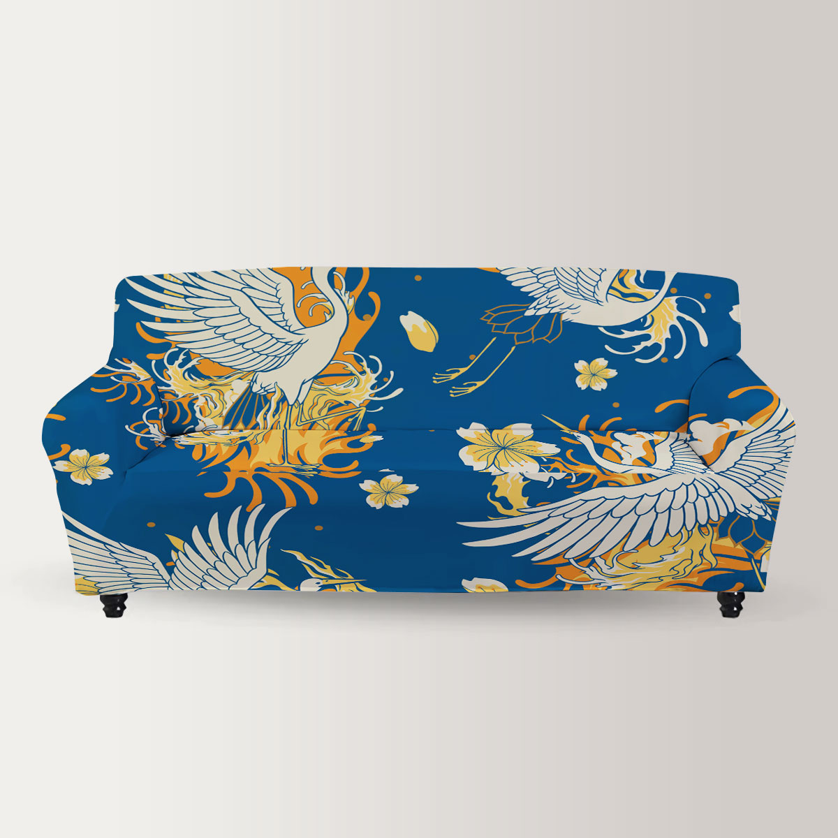 Fire Heron Art Sofa Cover