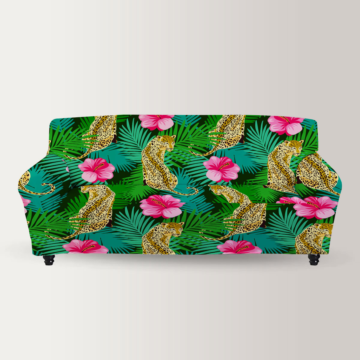 Floral Leopard Sofa Cover