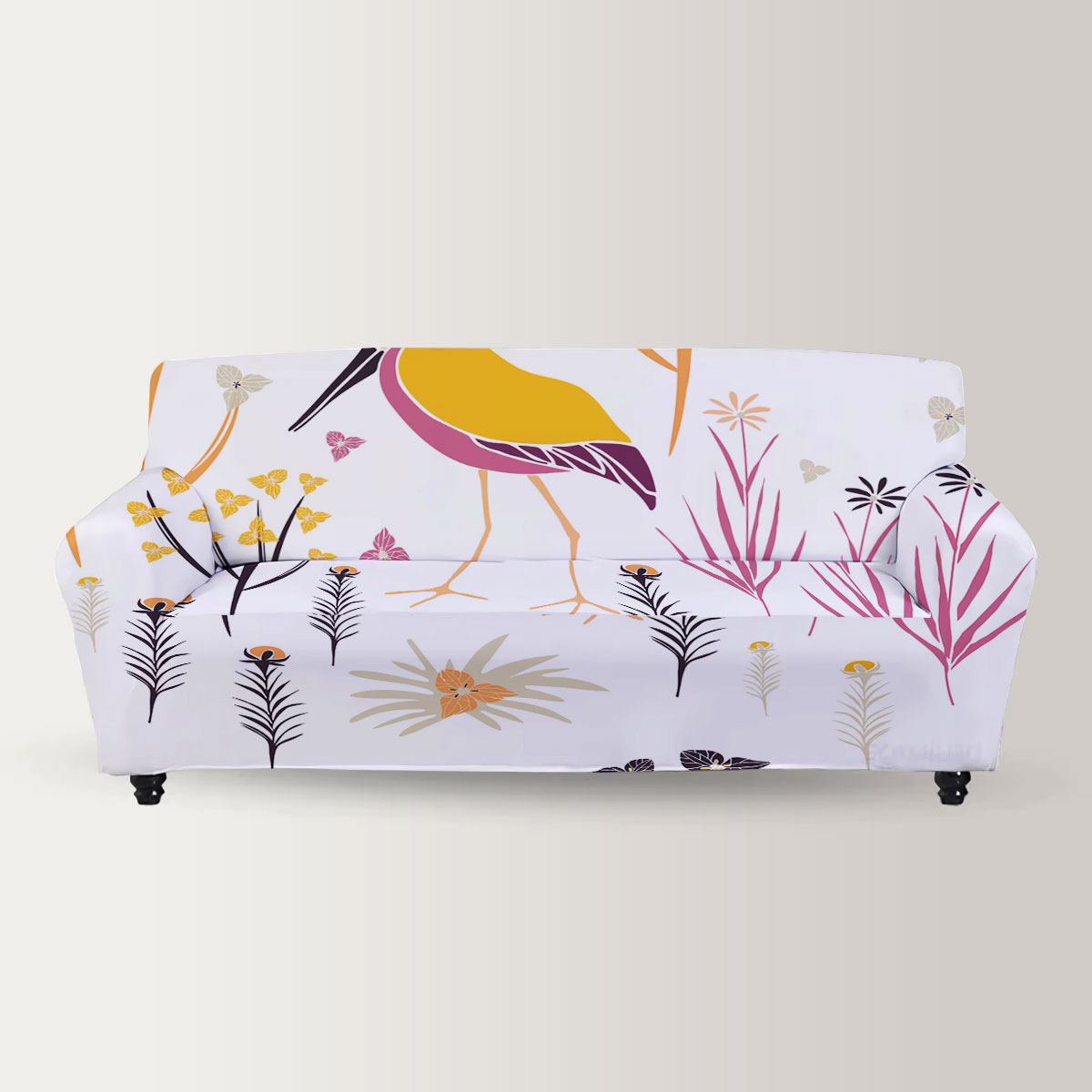 Forest Heron Art Sofa Cover