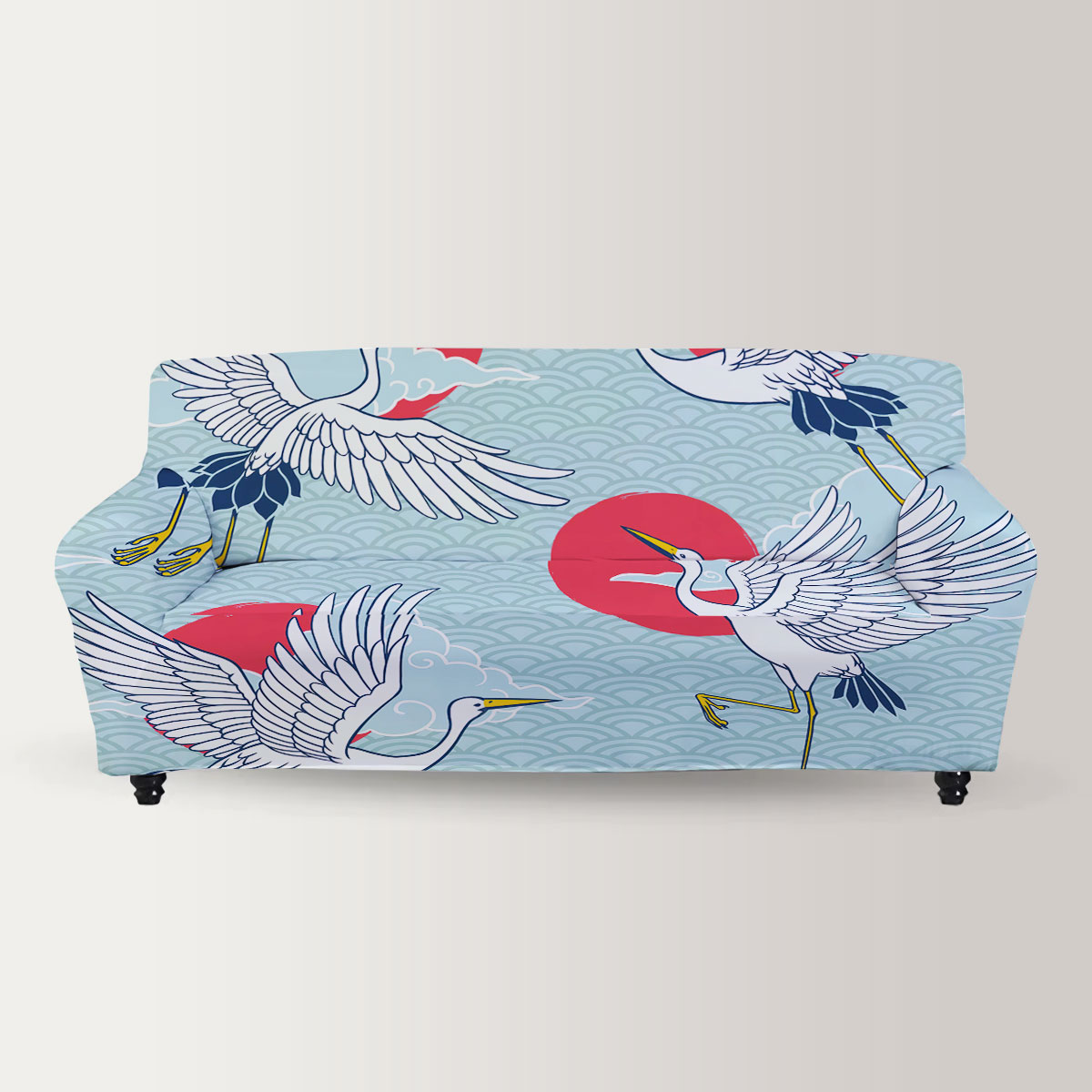 Iconic Flying Heron Art Sofa Cover