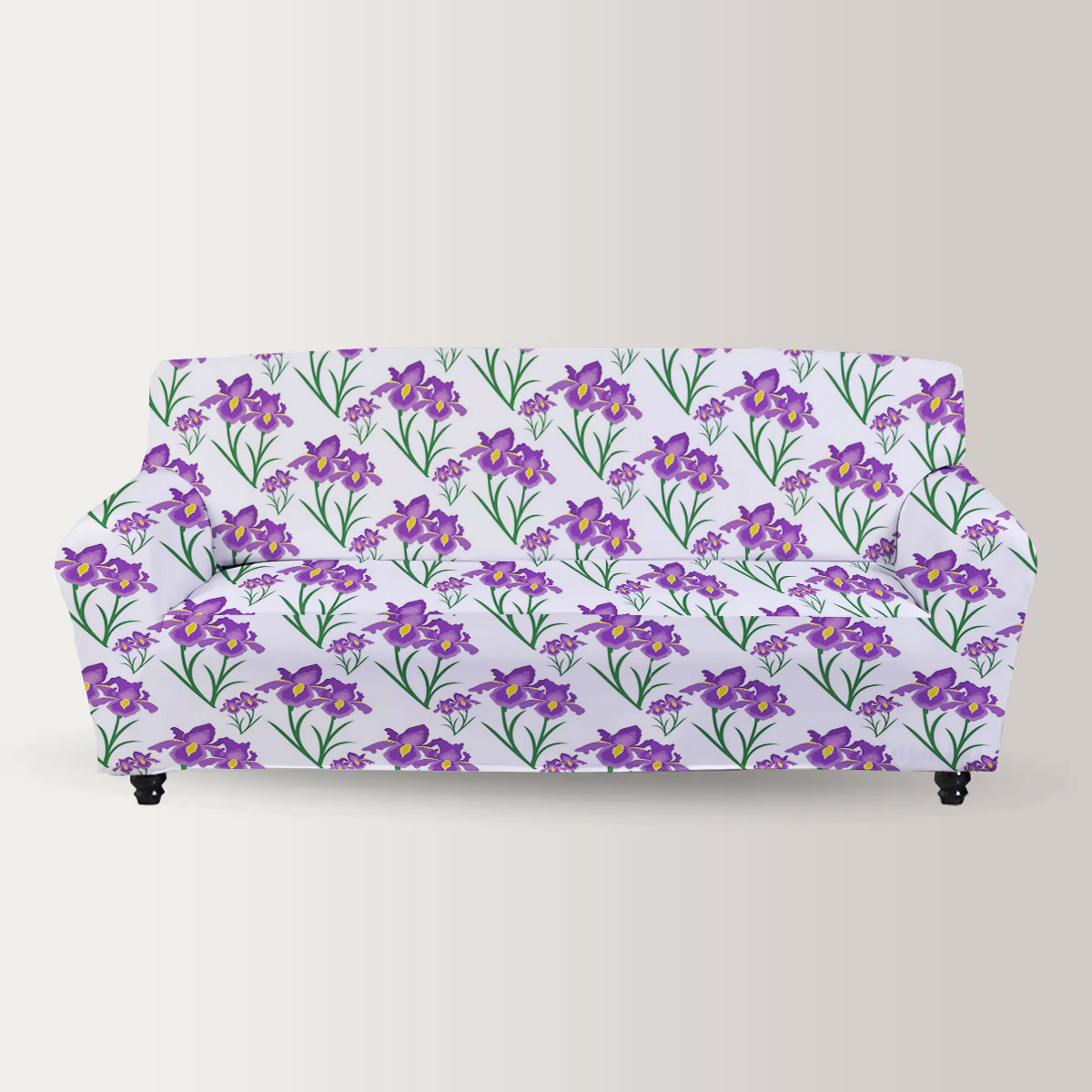 Iris Flower With Leaf Sofa Cover