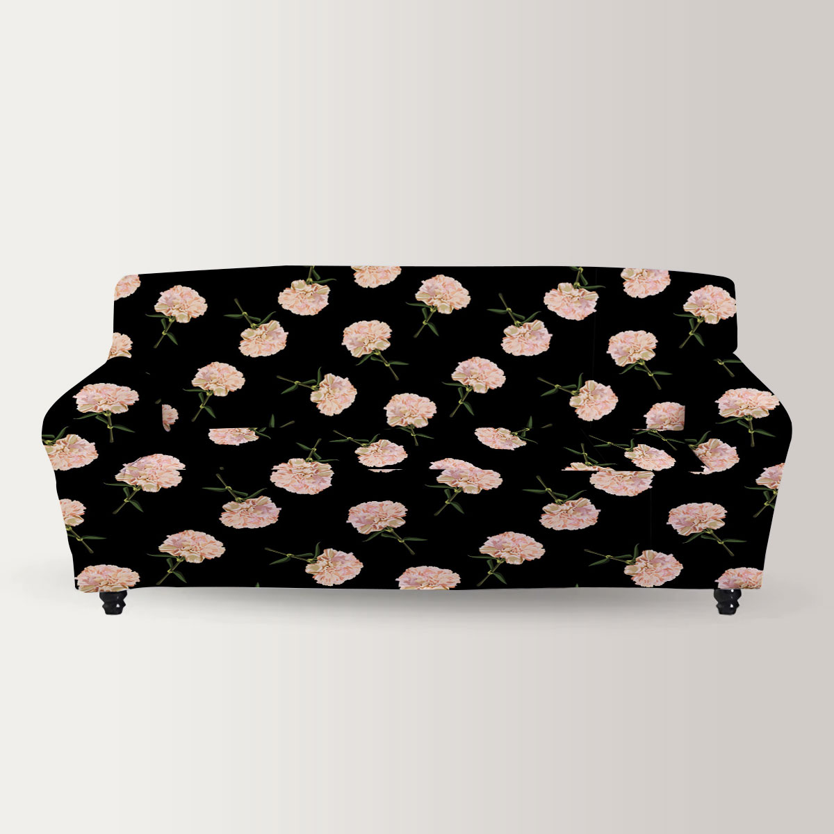 Light Pink Carnations Sofa Cover