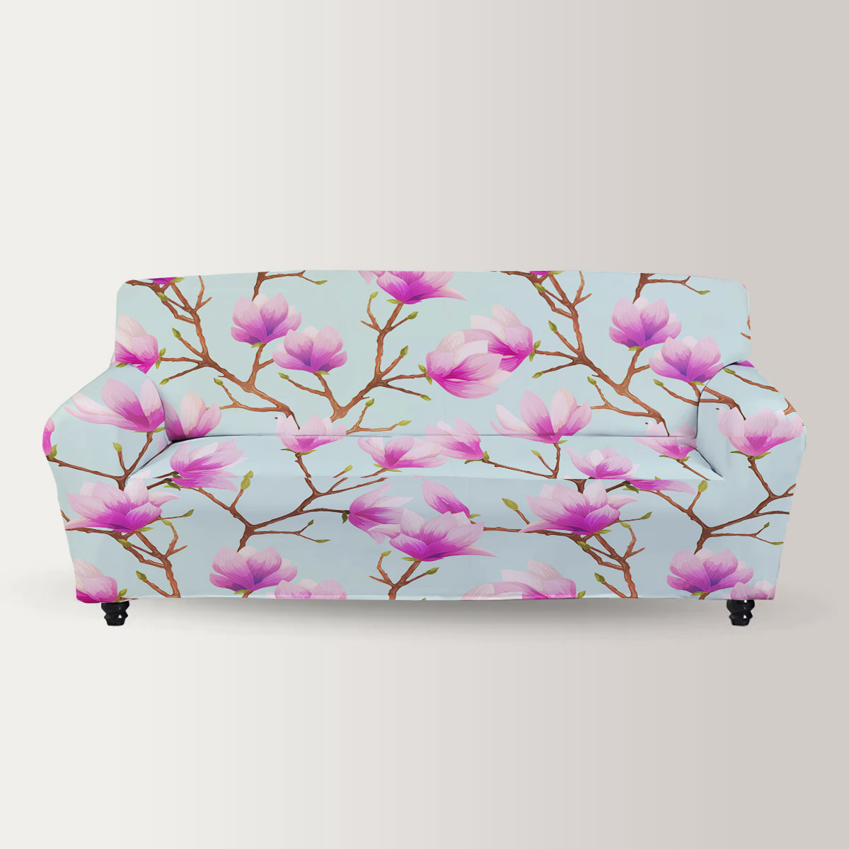 Magnolia Seamless Pattern Sofa Cover