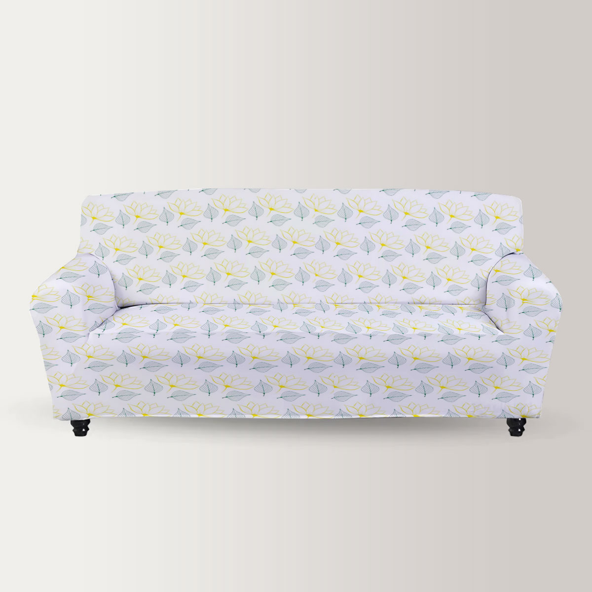 Magnolia With Leaves Seamless Pattern Sofa Cover