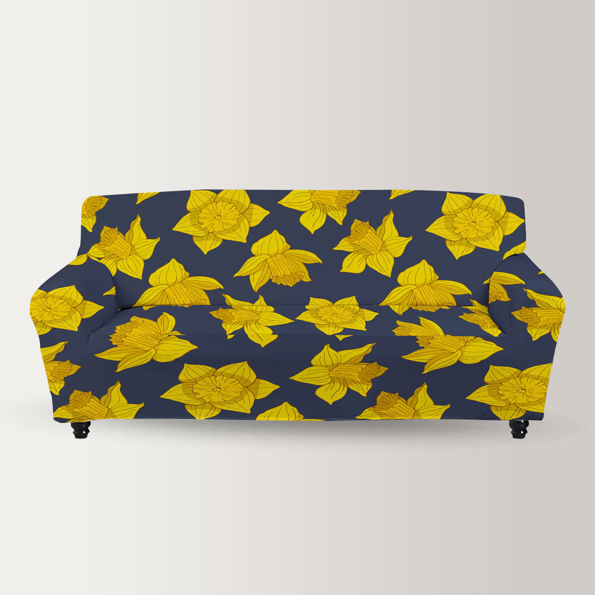 Midnight Daffodils Flower Sofa Cover