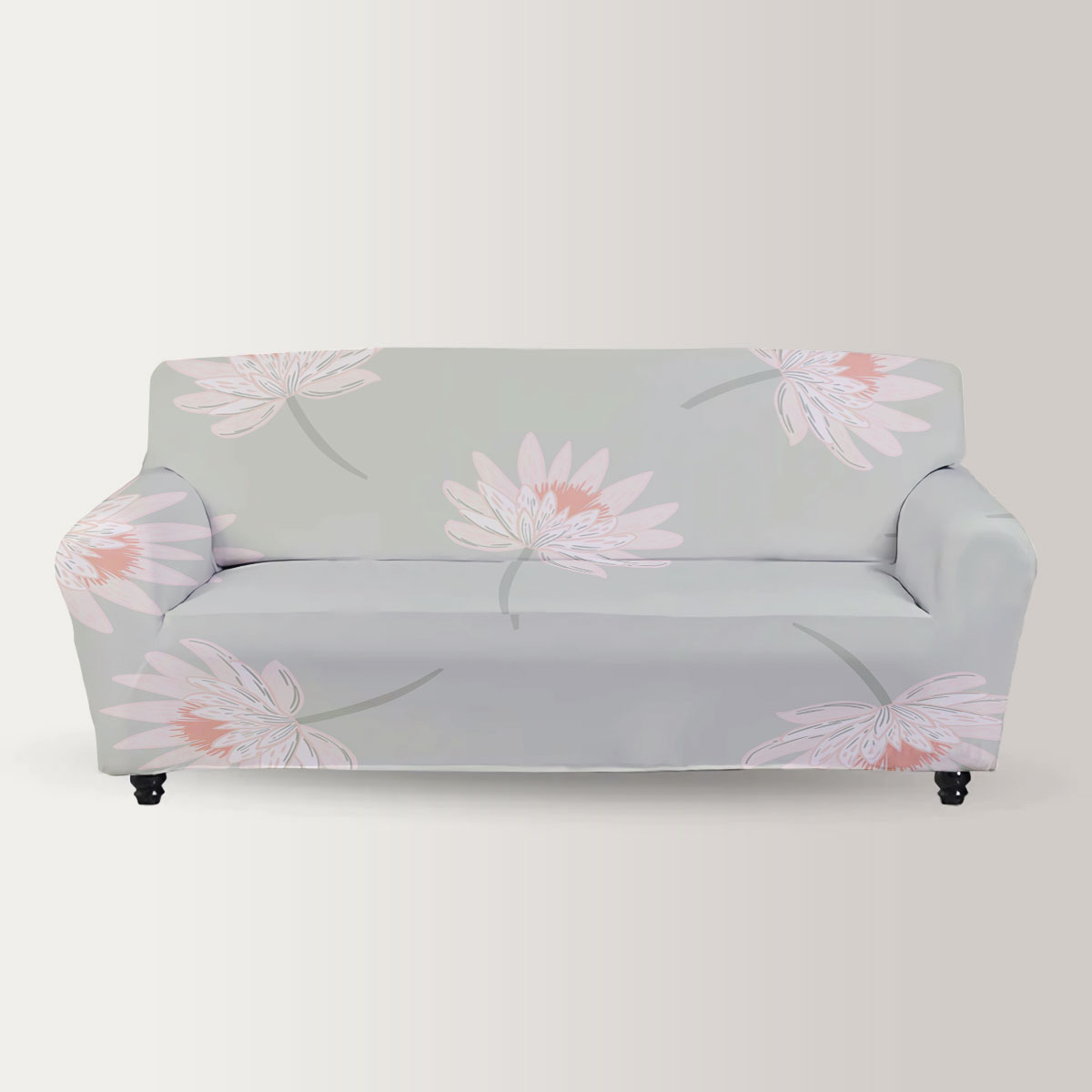 Pastel Tones With Random Chrysanthemum Sofa Cover