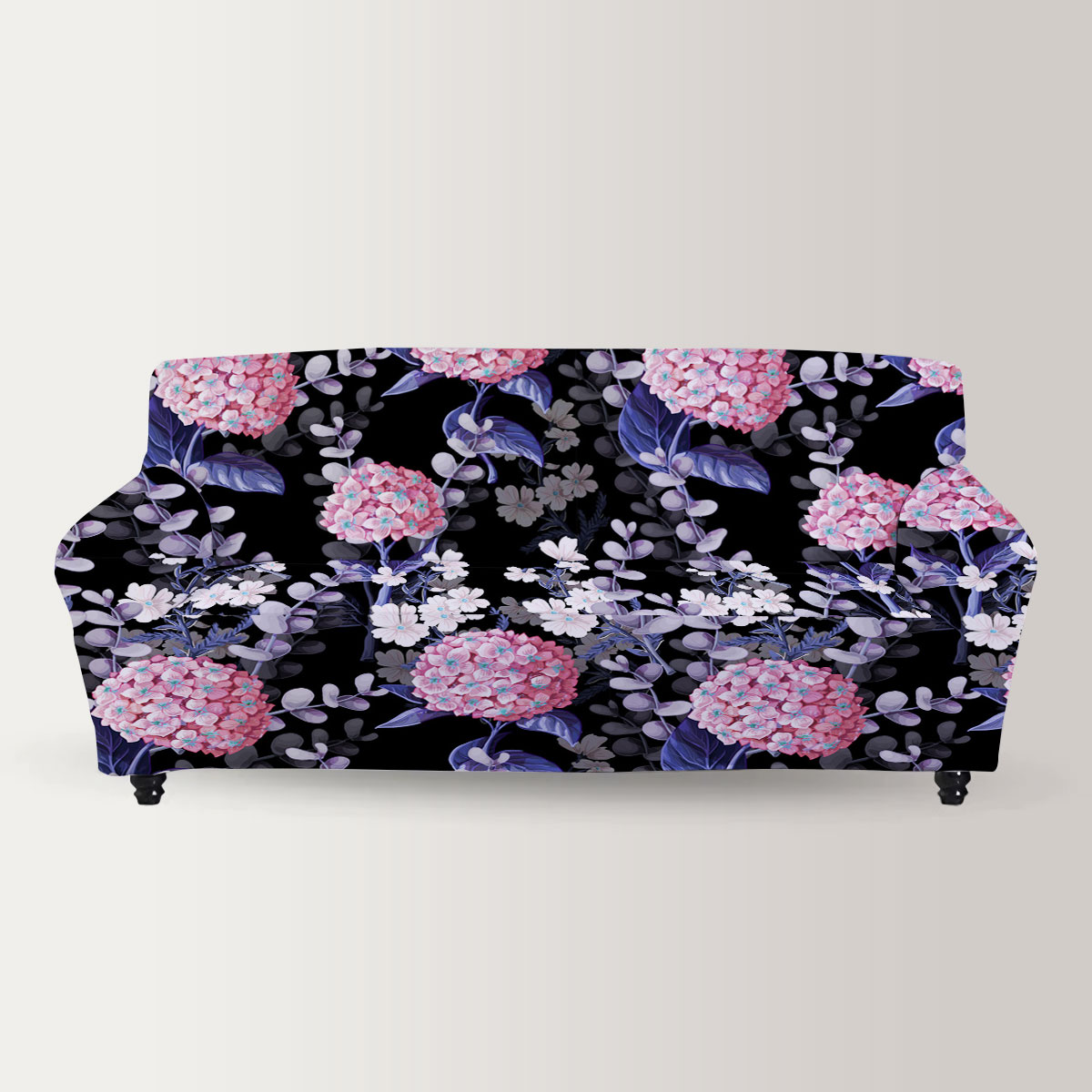 Pink Hydrangea Flower Sofa Cover