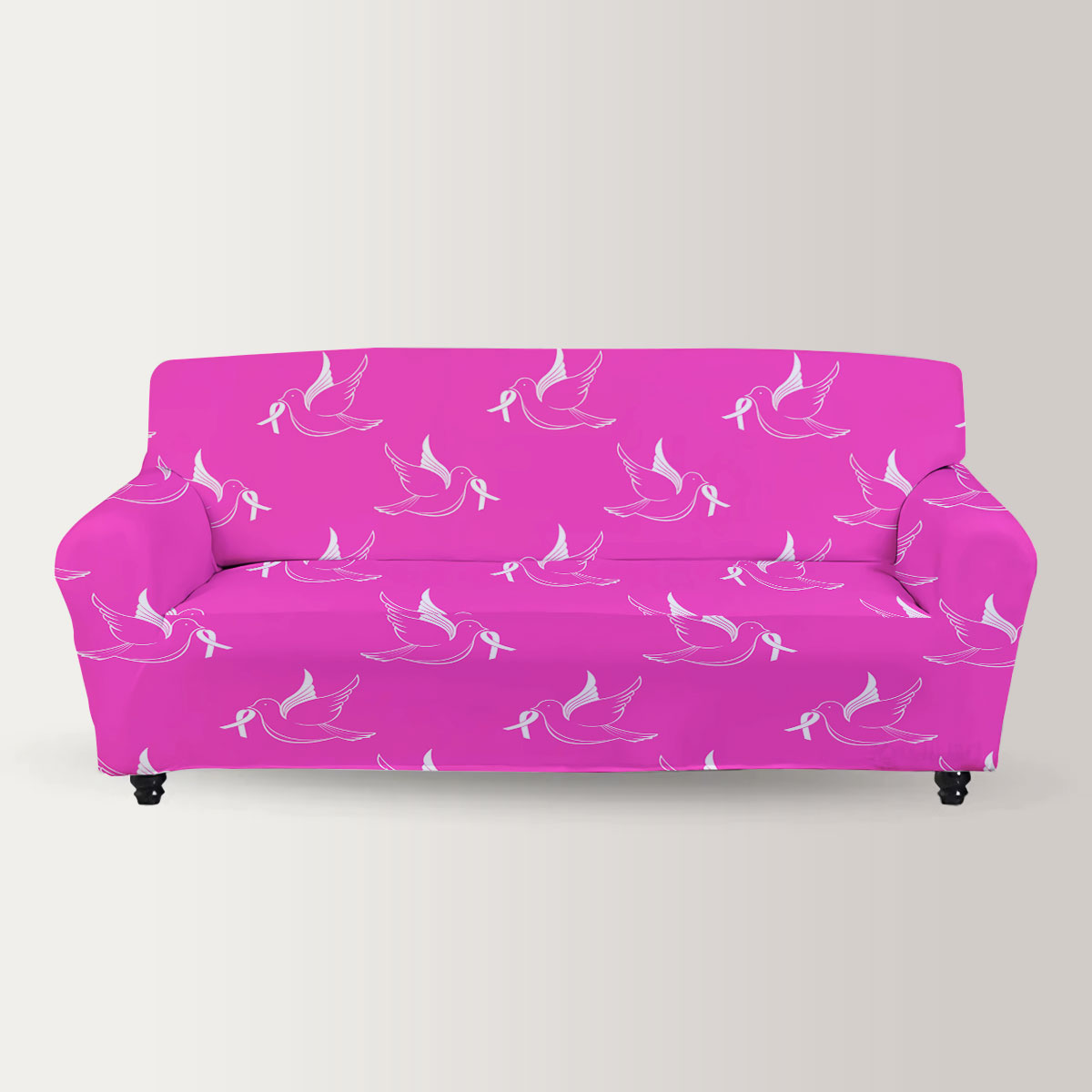 Pink Universe Ribbon Pigeon Sofa Cover