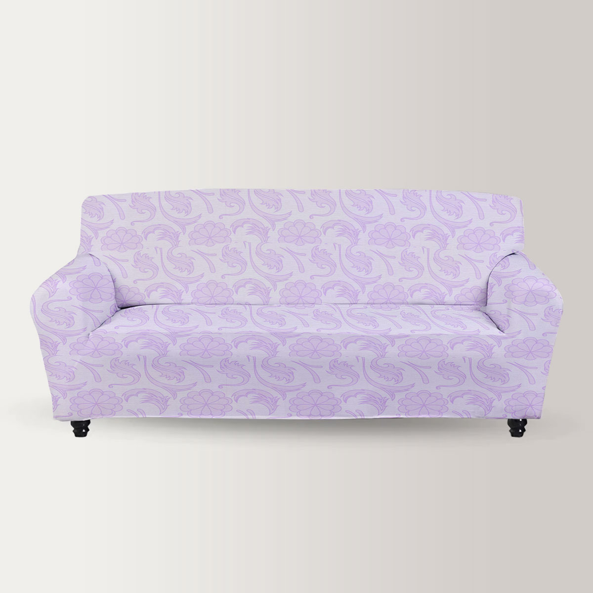 Purple Floral Seamless Pattern Sofa Cover