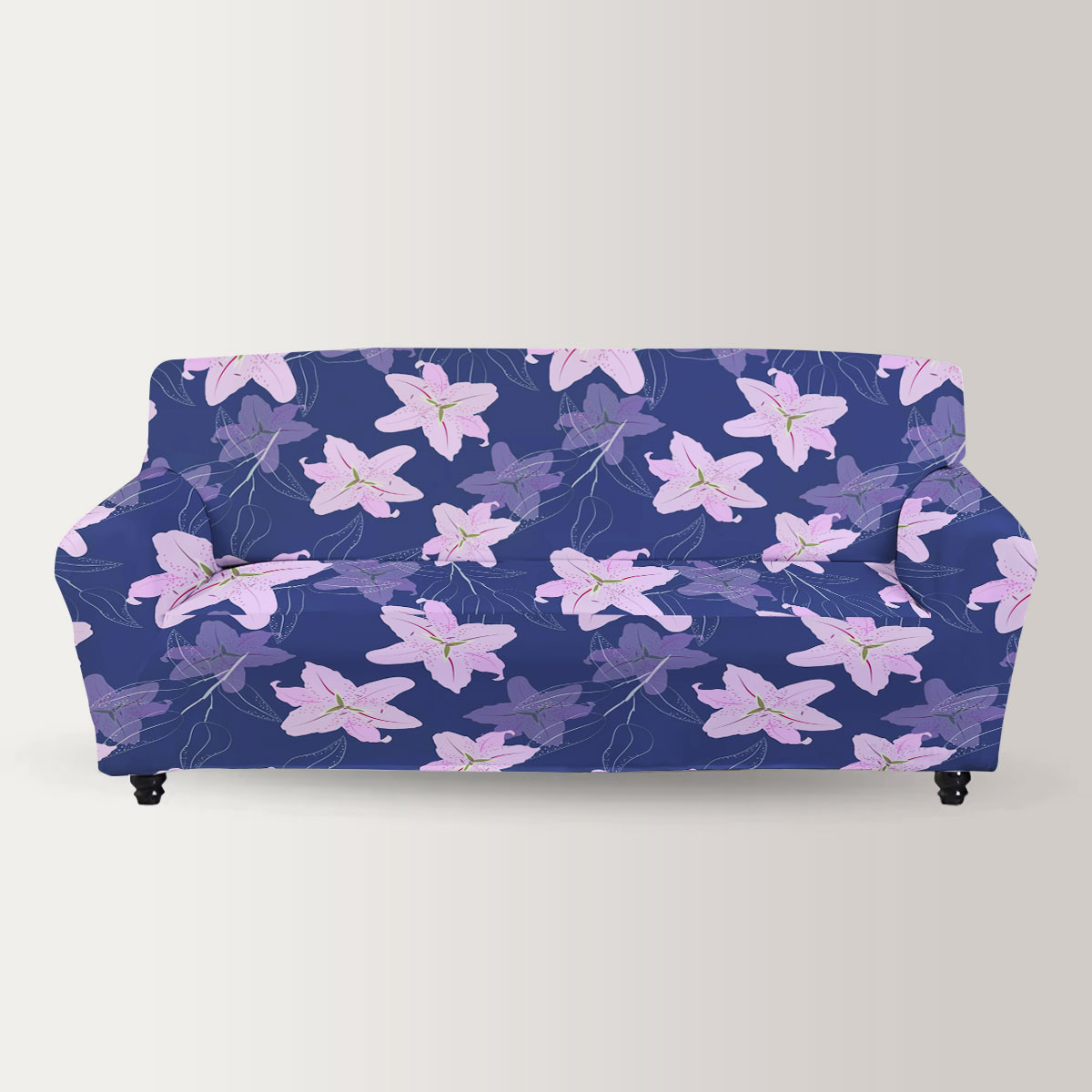 Purple Lily Flowers Sofa Cover