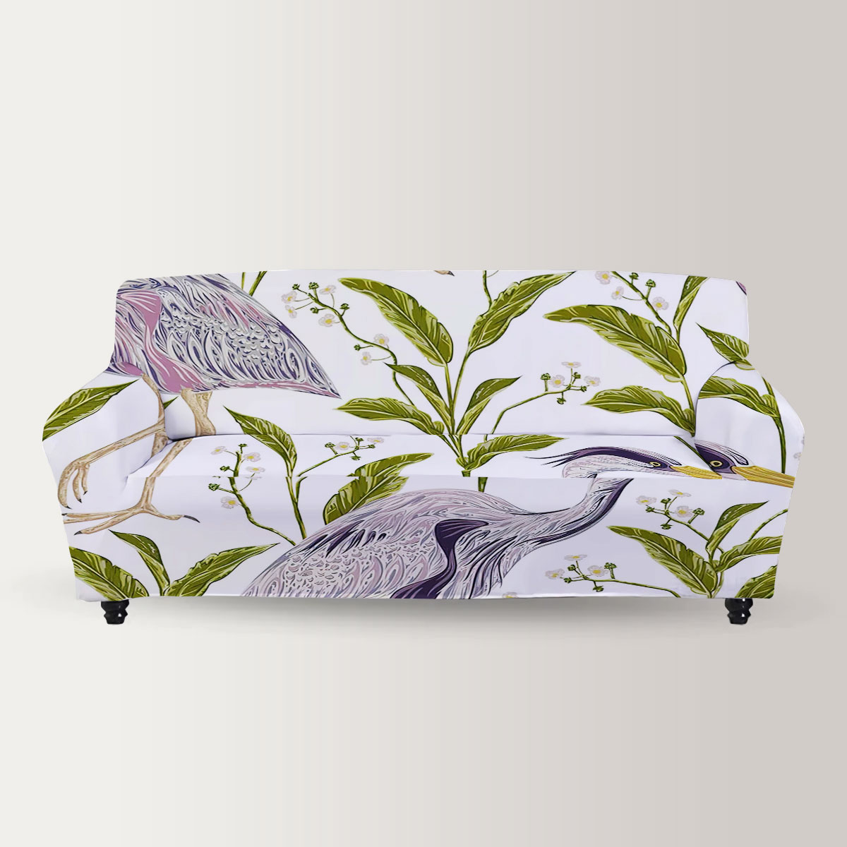 Tropical Heron Art Sofa Cover