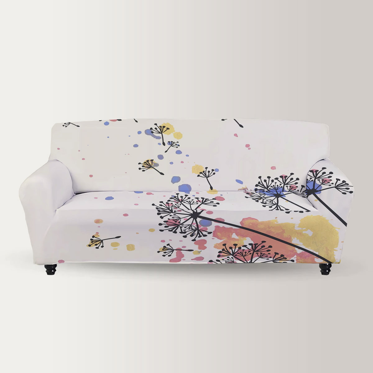 Watercolor Dandelions Sofa Cover