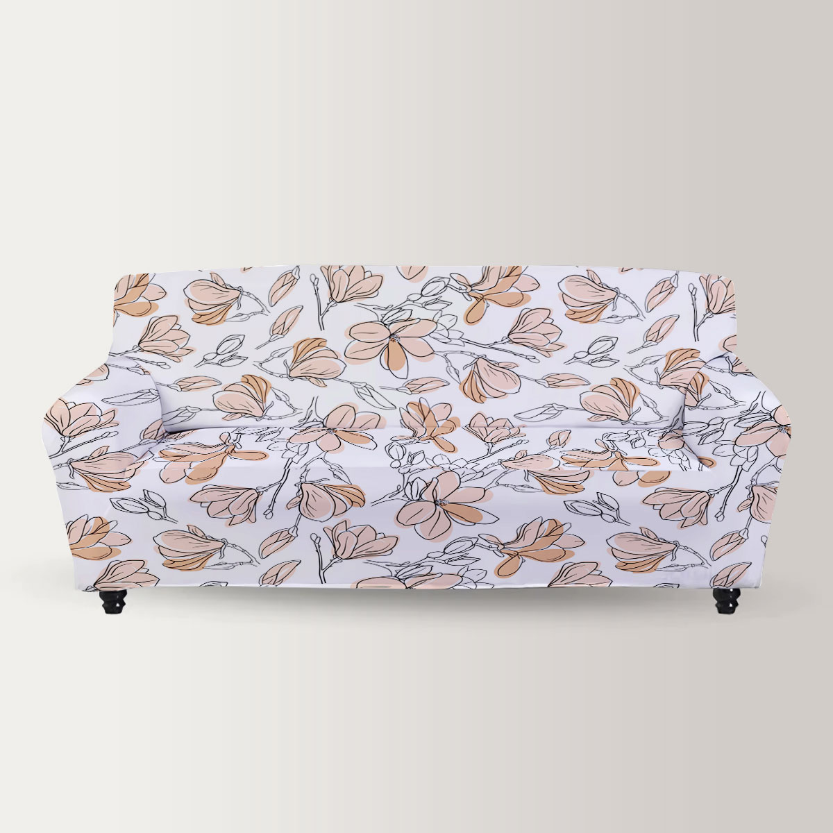 Watercolor Magnolia Flower Sofa Cover