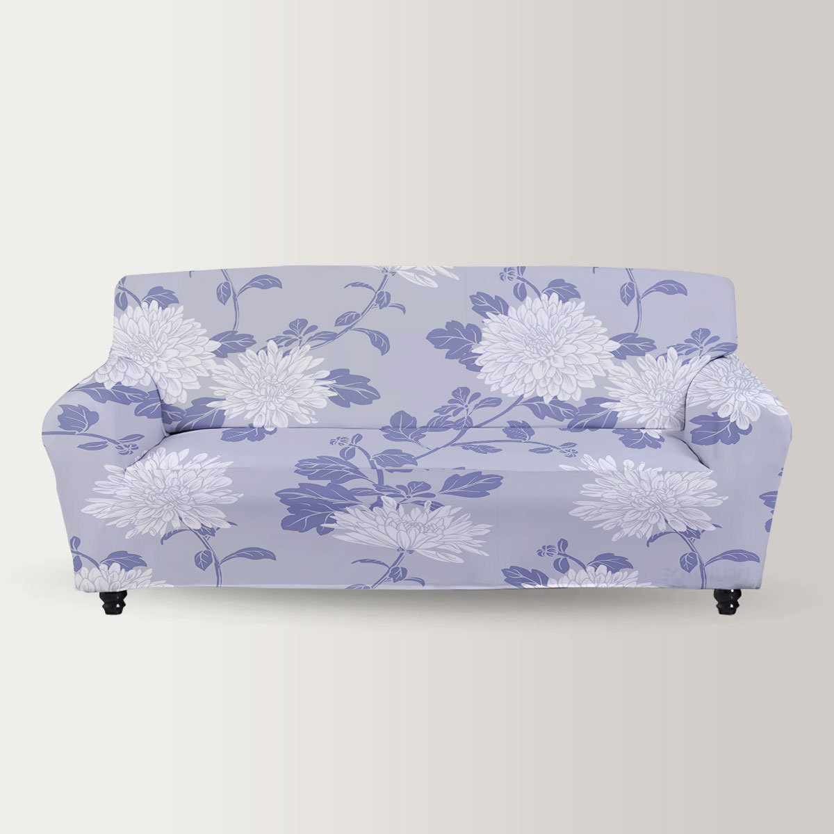 White Chrysanthemum Sofa Cover