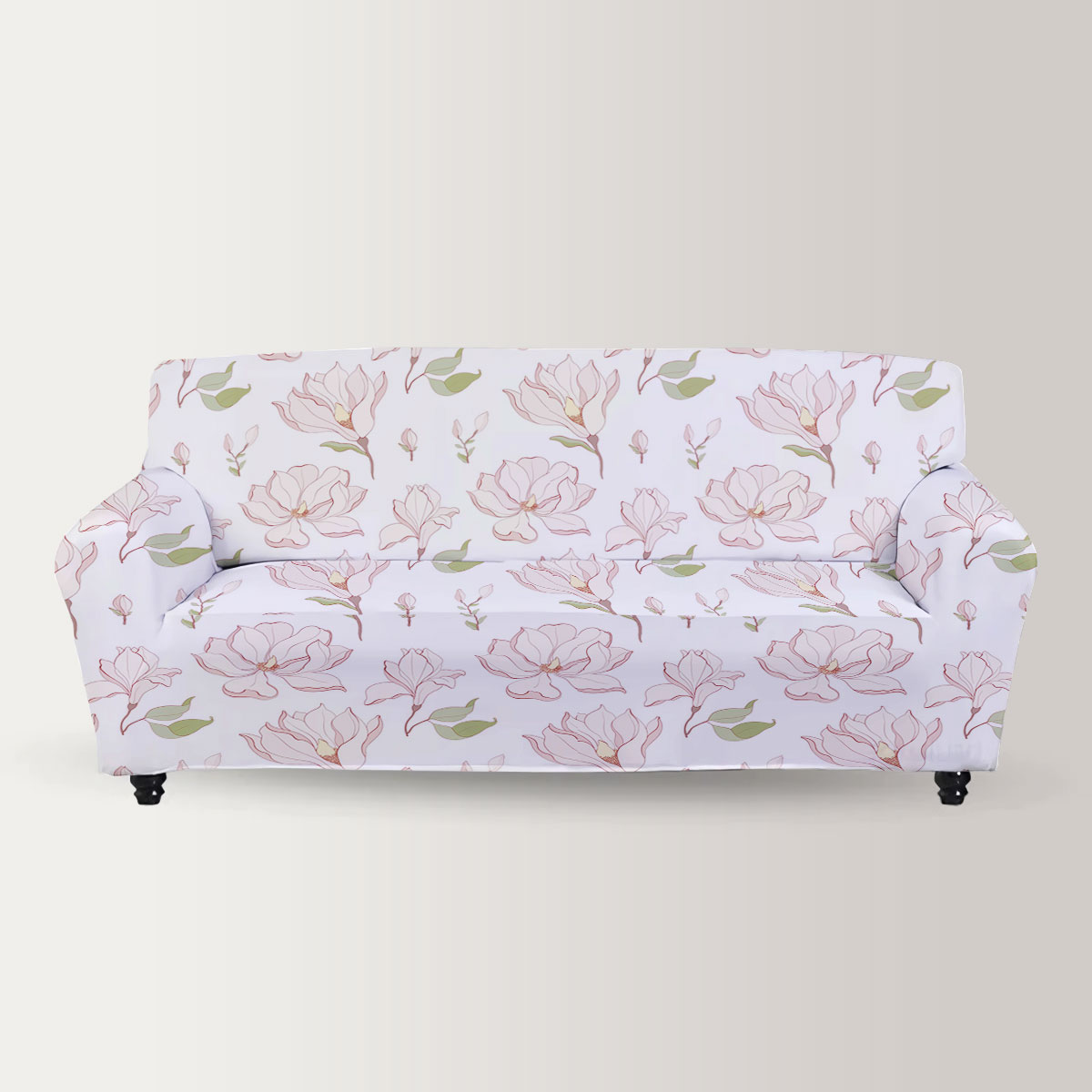 White Magnolia Blossom Sofa Cover