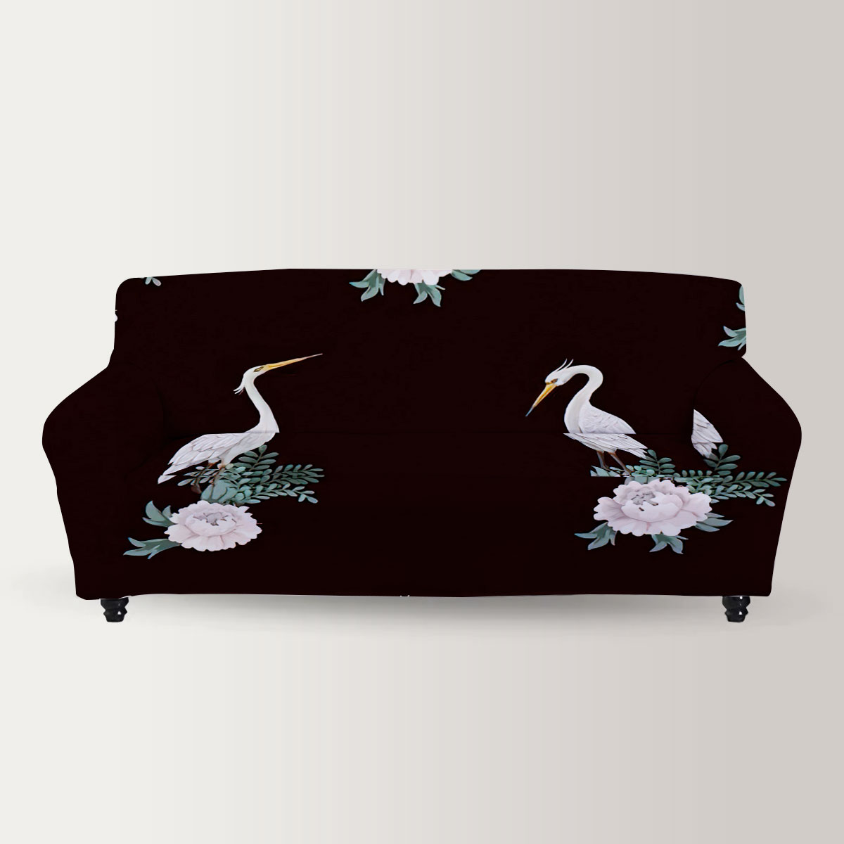 White Rose Heron Sofa Cover