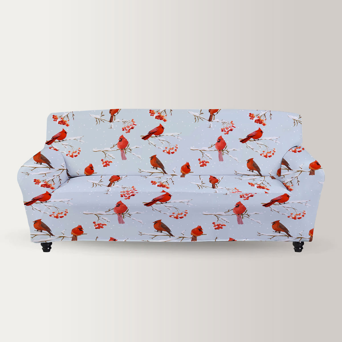 Winter Snow Cardinall Sofa Cover