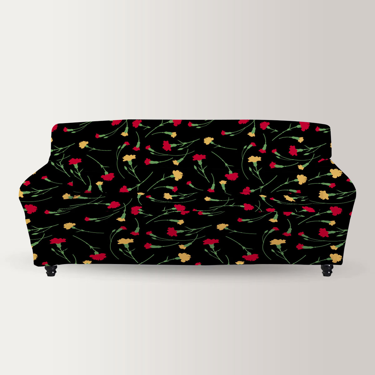 Yellow Red Carnations Sofa Cover