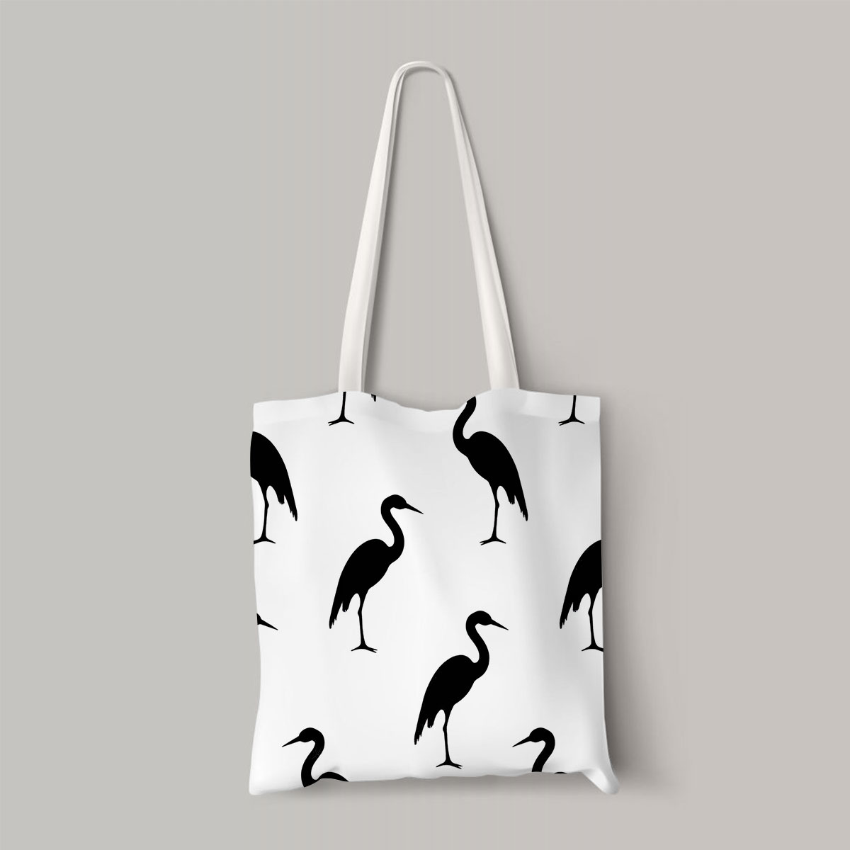Black And White Heron Art Totebag