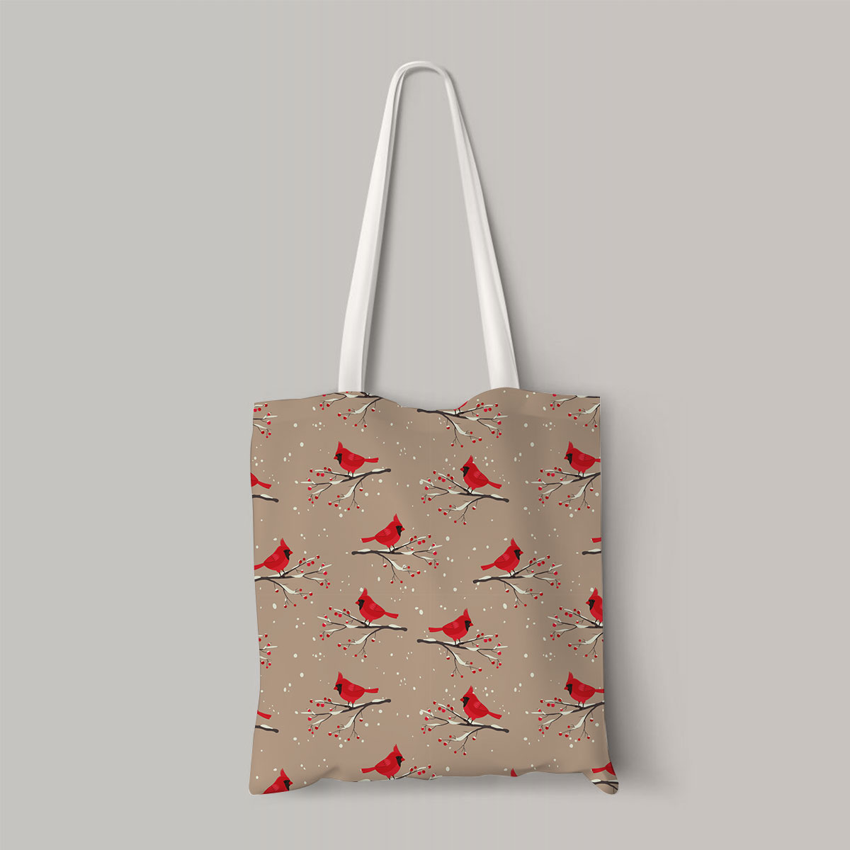 Little Cardinal In Snow Totebag
