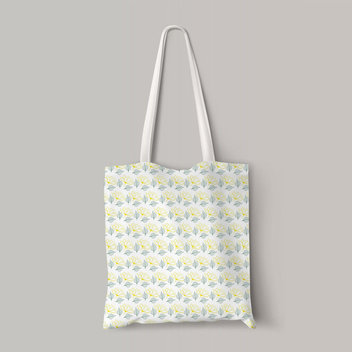 Magnolia With Leaves Seamless Pattern Totebag
