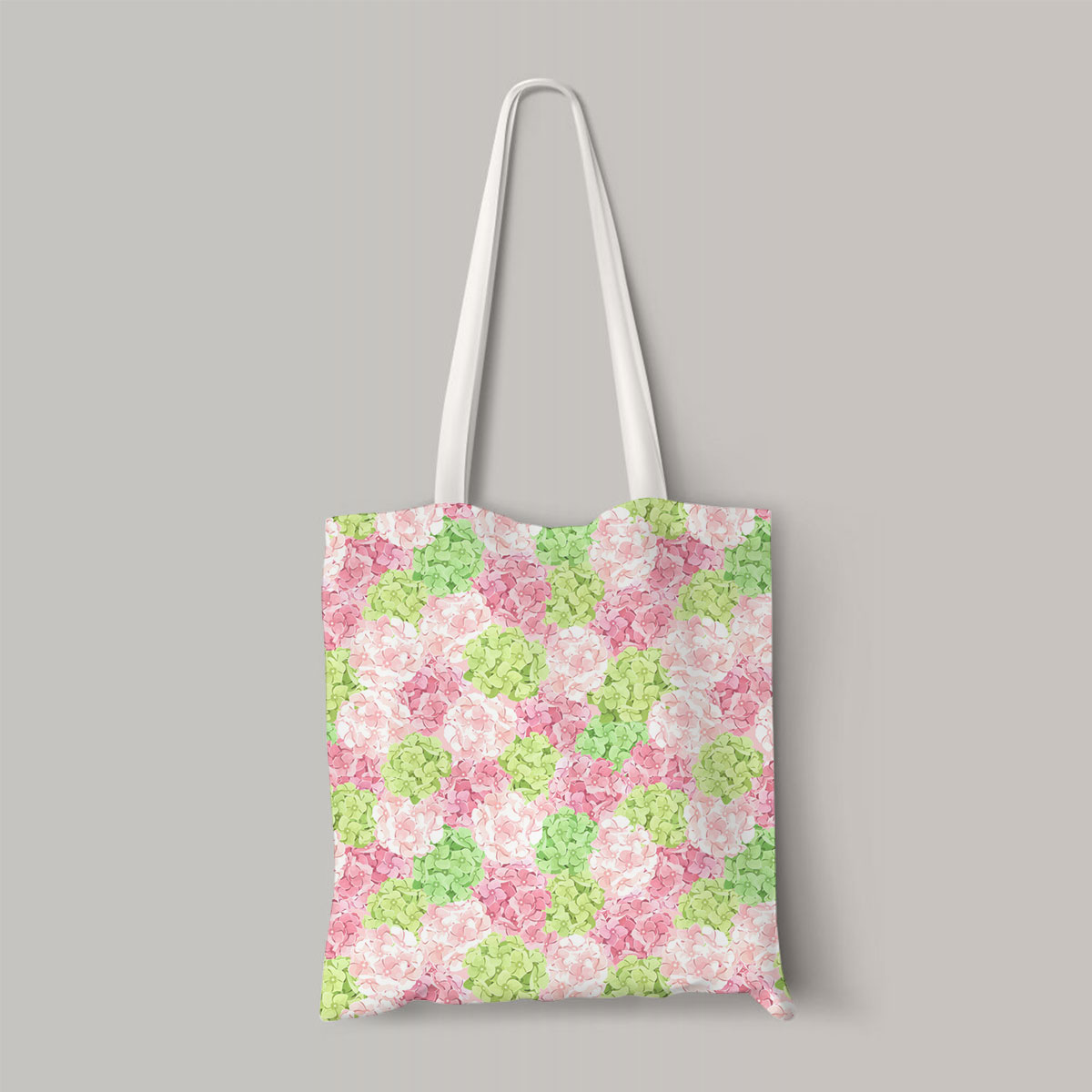 Pink And Green Hydrangea Flowers Totebag