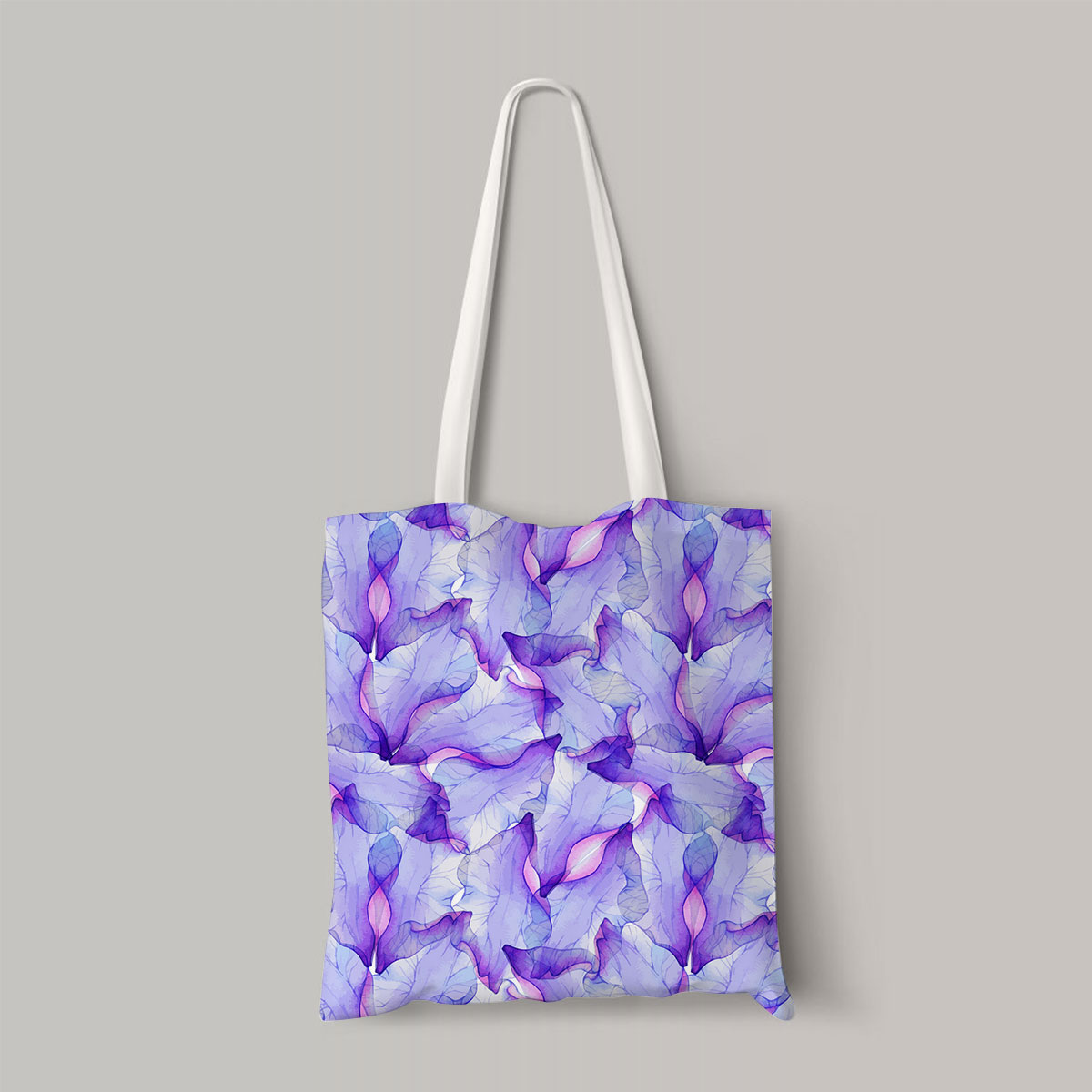 Watercolor Seamless Pattern With Purple Flower Totebag