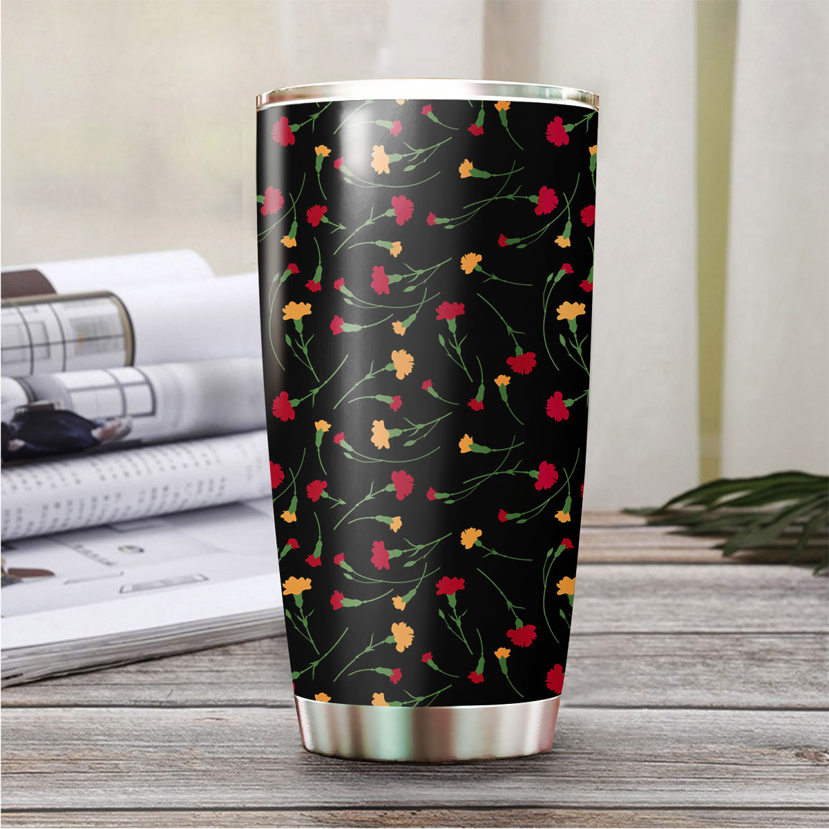 Yellow Red Carnations Tumbler