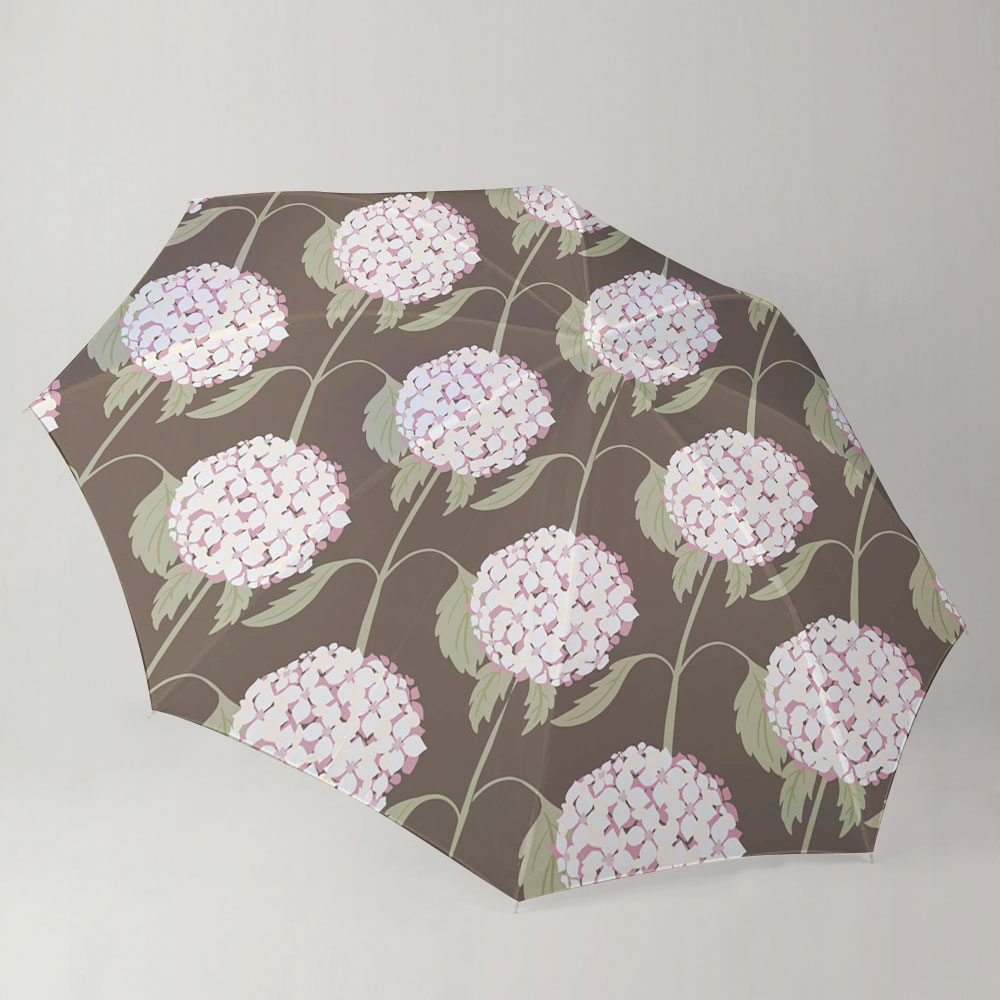 Abstract Nature With White Hydrangea Flowers Umbrella