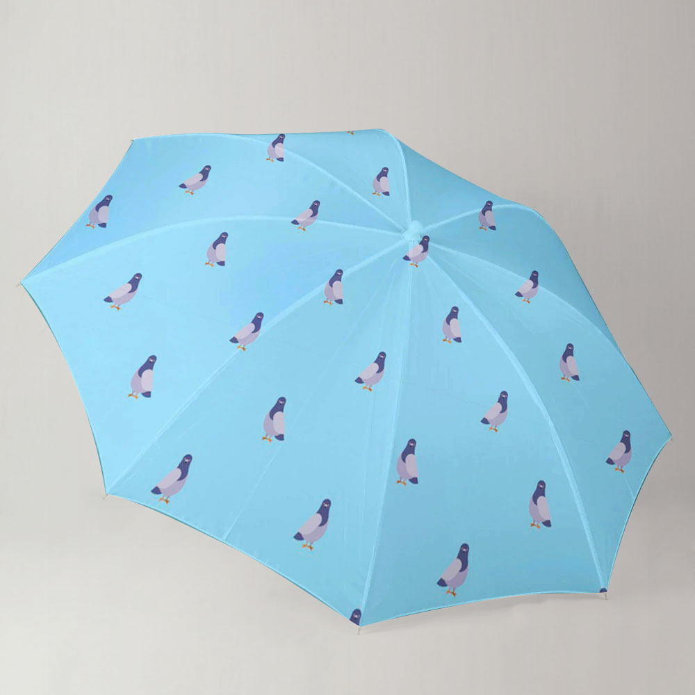 Blue Backgroun Pigeon Umbrella