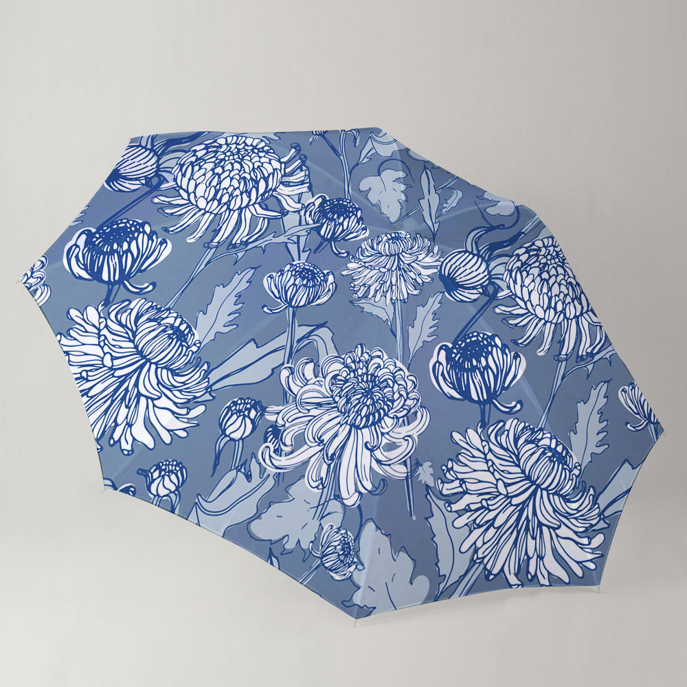 Blue Chrysanthemum Umbrella