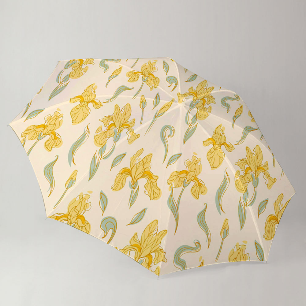 Bright Yellow Irises Umbrella