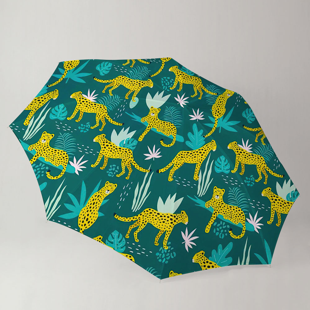 Cartoon Yellow Leopard Umbrella