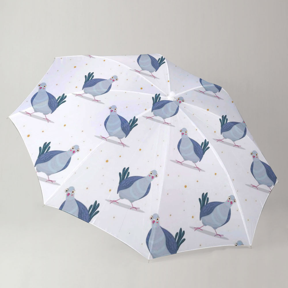 Cute Pigeon Monogram Umbrella