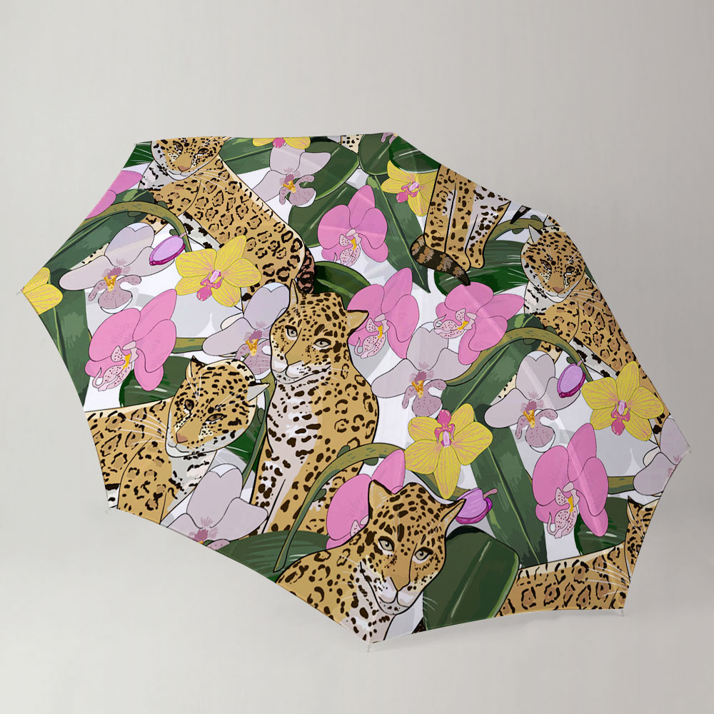 Floral Jaguar Umbrella