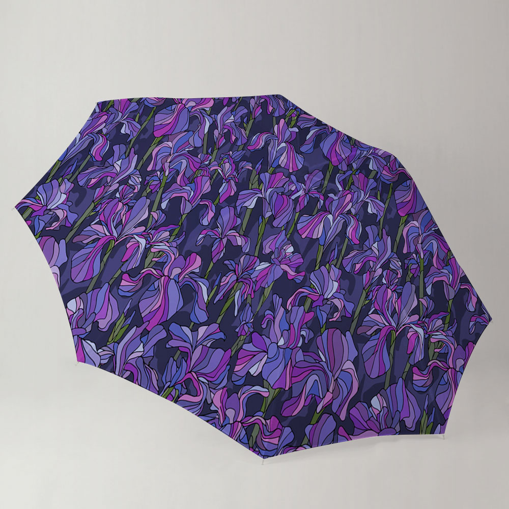 Garden Iris Flowers Umbrella